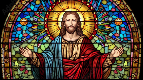 jesus christ stained glass designs photo