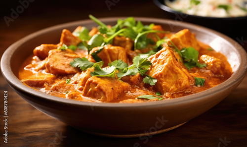 Tasty butter chicken curry dish from Indian cuisine.