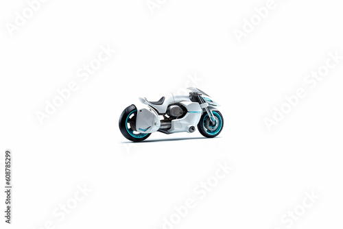 3D illustration of futuristic motorbike isolated on white background