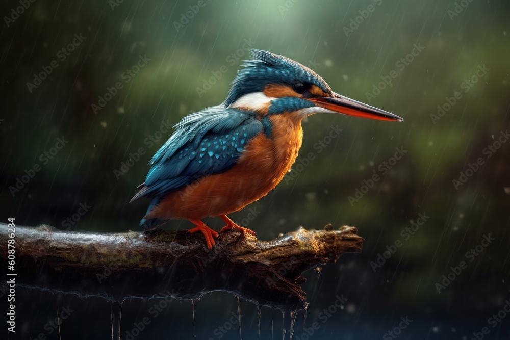 Obraz premium Kingfisher (Alcedo sp.). Generative AI