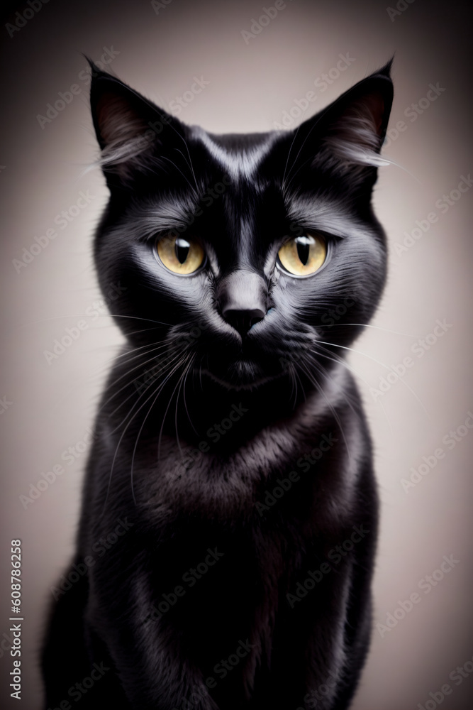 Close up a black cat, Generative AI illustrations