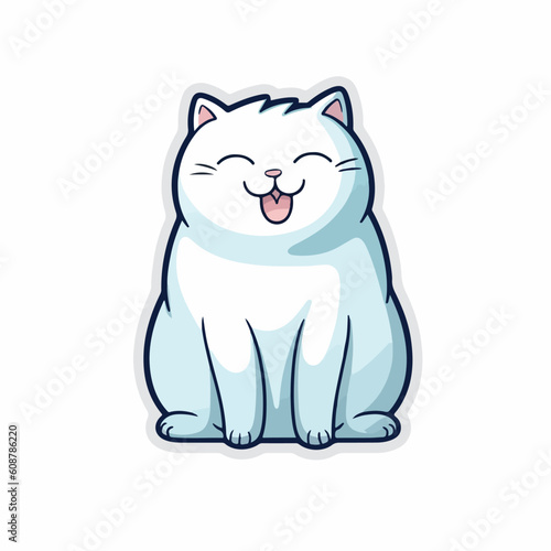 Cute and funny cats doodle vector set. Cartoon cat or kitten characters design collection with flat color.  