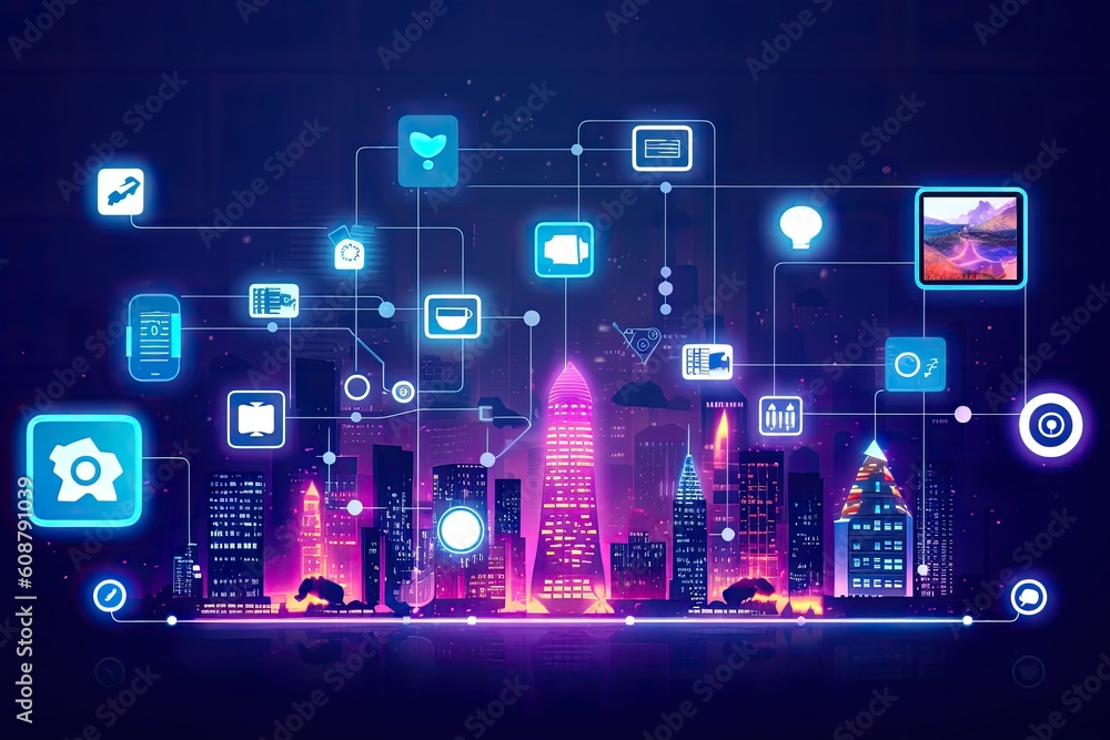 Fototapeta premium World of contactless technologies. Generative AI