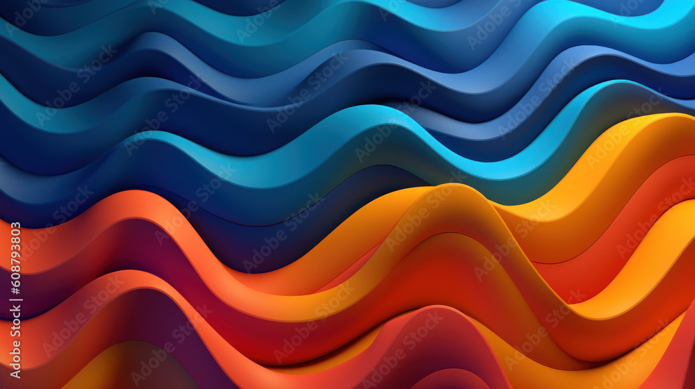 Ethereal Dimensions: 3D Psychedelic Shapes with Blue-to-Orange Color Gradient. Generative AI Ethereal Dimensions: 3D Psychedelic Shapes with Blue-to-Orange Color Gradient. Generative AI