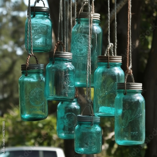 jars hanging on wall
