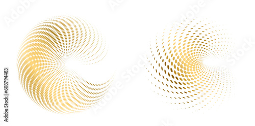 Design elements symbol Editable color halftone frame dot circle pattern swirl on white background. Vector illustration eps 10 frame with black random dots. Round border Icon using halftone circle dots