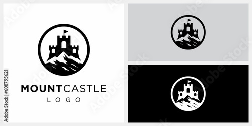 Mountain Castle Logo Design Inspiration. Icon Symbol Vector EPS 10.