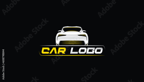 car outline back sports look with modern text vector logo