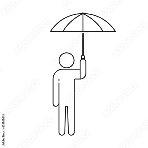 icon of a person using an umbrella