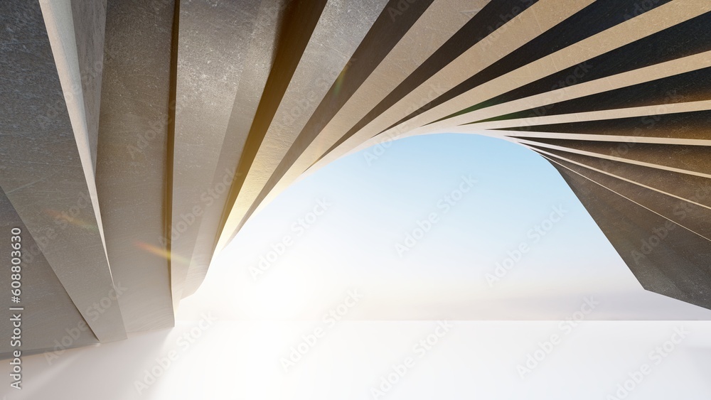 Obraz premium Abstract architecture background geometric pattern walls 3d render