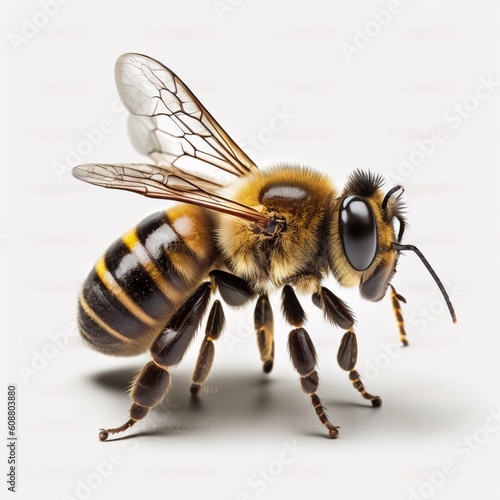 Honey bee walking isolated on transparent background. Generative AI. © 121icons
