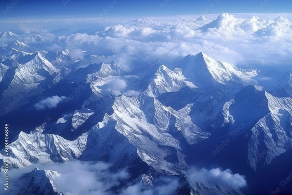 Fototapeta premium Majestic Snow-Capped Mountains - Generative AI