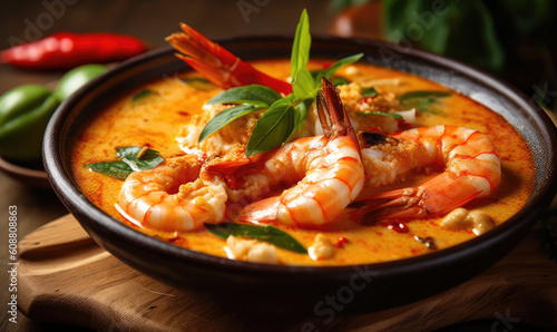 shrimp grilled delicious seasoning spices curry photo