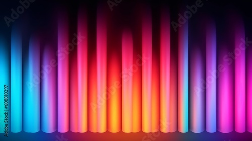 Gradient trendy vector neon light background copy space. Generative AI