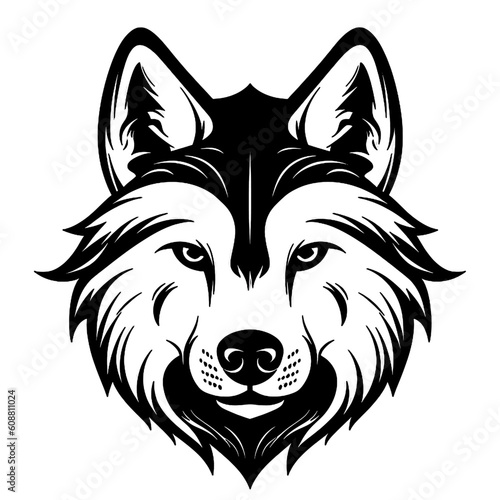 This stunning piece of digital art brings to life the majestic essence of the wolf in a captivating and minimalist style. The intricate black .
