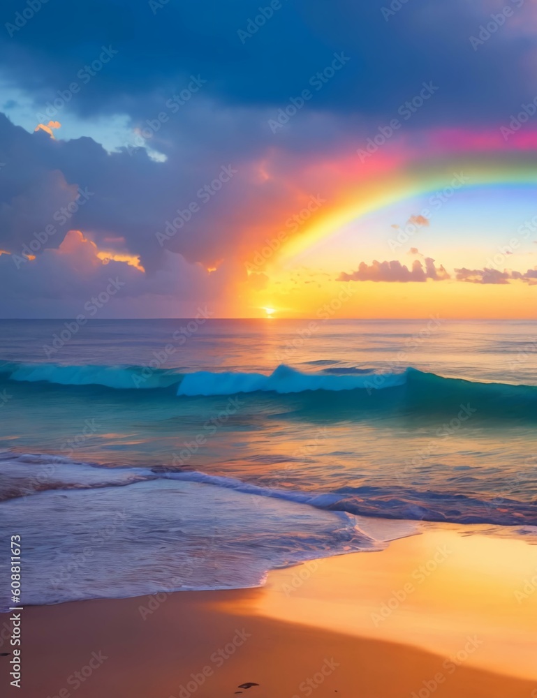 Ocean Sunset Rainbow