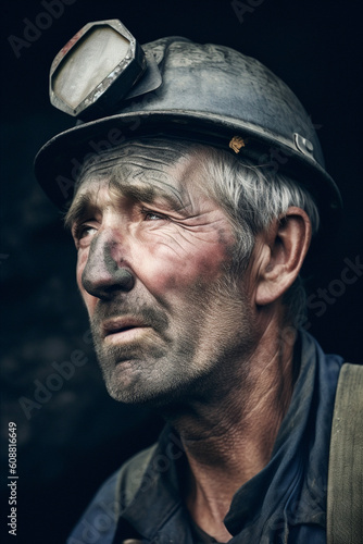 portrait of a older man as a coal miner 