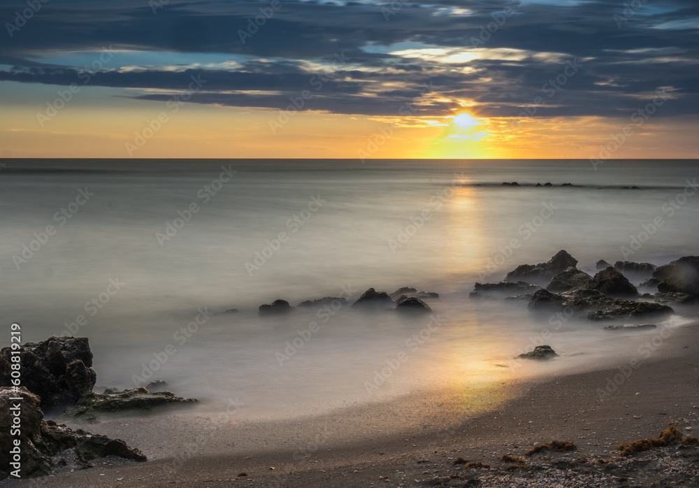 Sunset oiver the Gulf of Mexico from Caspersen Beach in Venice Florida USA Sunset oiver the Gulf of Mexico from Caspersen Beach in Venice Florida USA