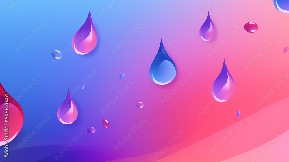 Gradient trendy vector water drop background copy space. Generative AI
