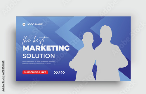Editable corporate YouTube thumbnail template and business video thumbnail design 