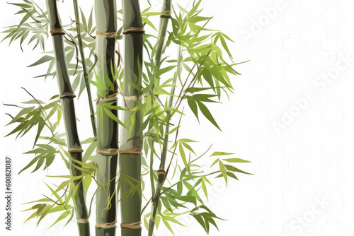 bamboo leaves isolated on white background © Roman