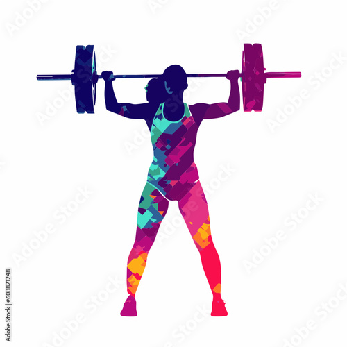 silhouettes of crossfit afro woman silhouette. Vector illustration, white background