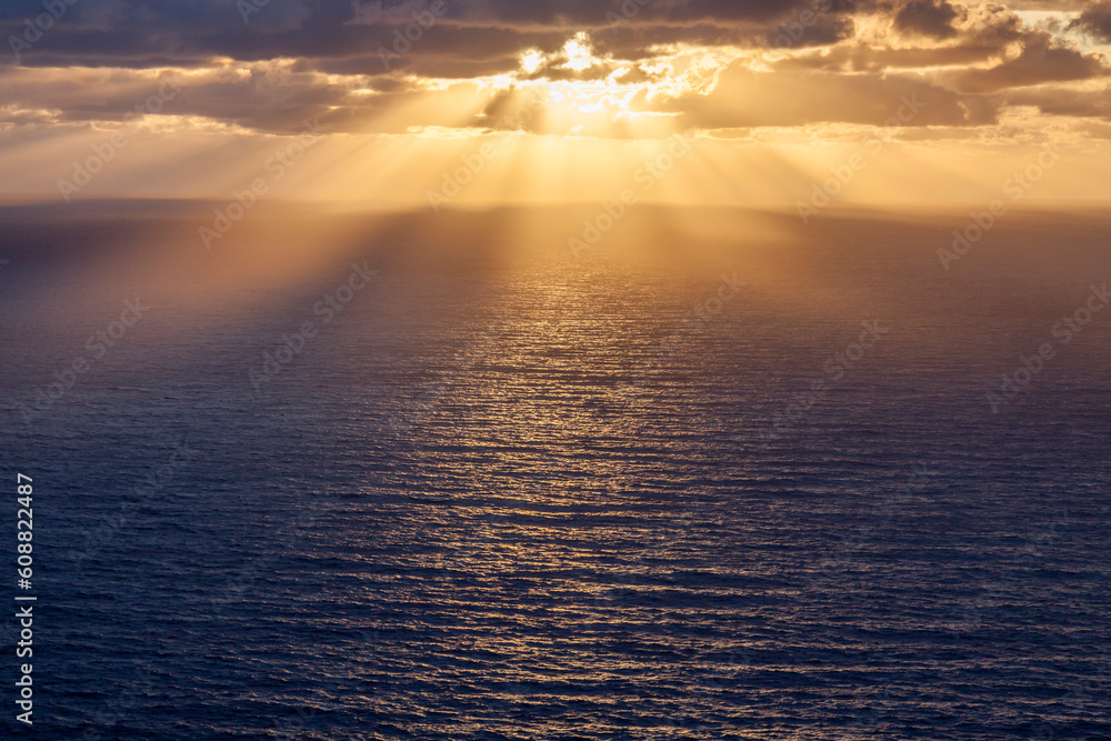 Fototapeta premium Greece, Ionian Islands, Cephalonia, Sunset over the Adriatic Sea