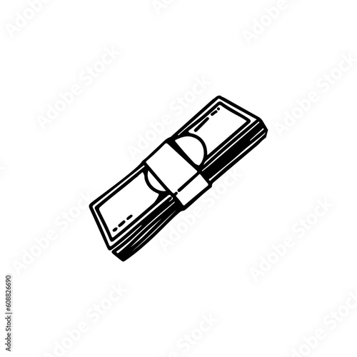 dollar bill doodle illustration vector