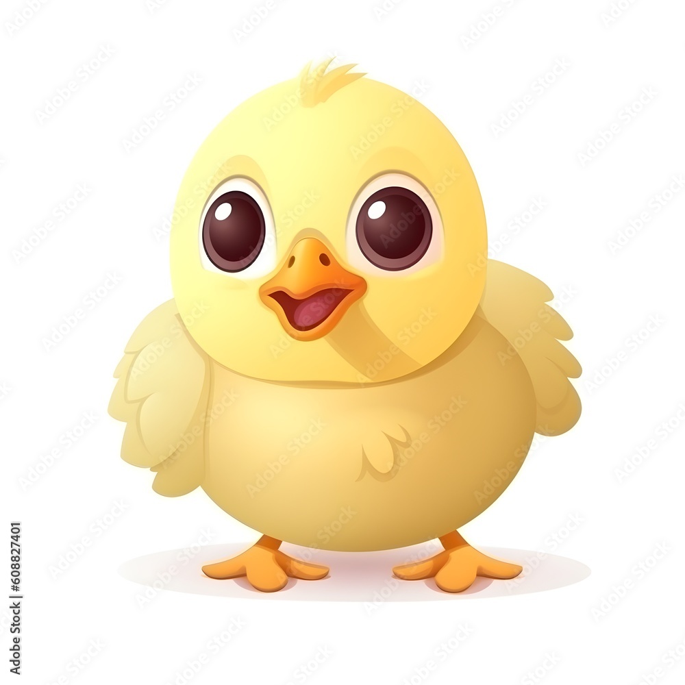 Vibrant artwork of a lively baby chick