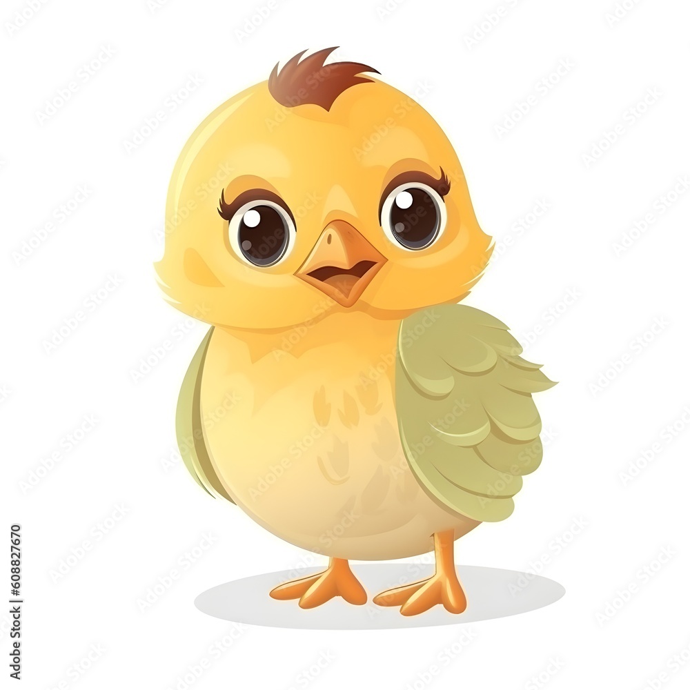Vibrantly colored clipart of an endearing baby chick