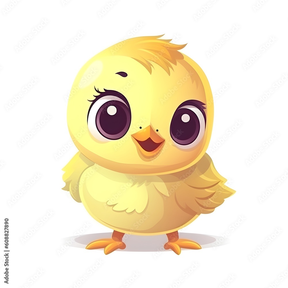 Lively and colorful illustration of a baby chick