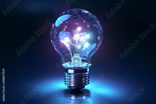 Innovation background featuring a bulb of future technology, embodying creative idea and AI concept Generative AI photo