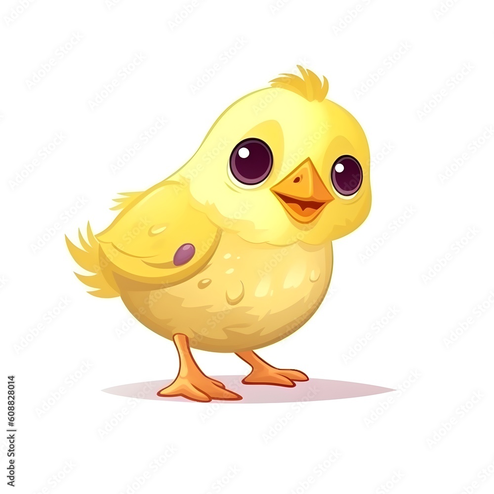Colorful clipart featuring a cute baby chick