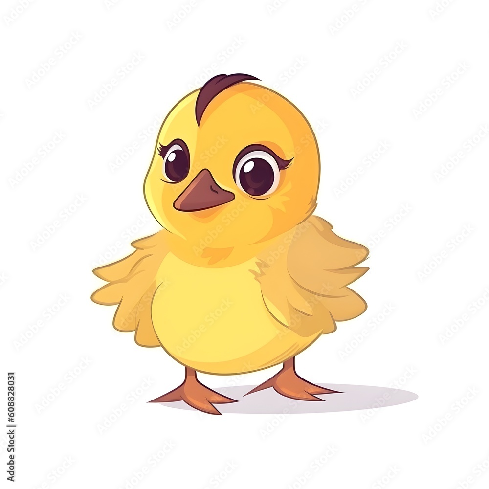 Lively and cheerful baby chick illustration in a colorful composition