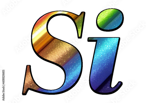 SI - yes - written in Italian - glitter multicolor - ideal for websites, emails, presentations, advertising, labels, stickers, postcards, tickets, logos, engravings, slides, tags, books, printable

