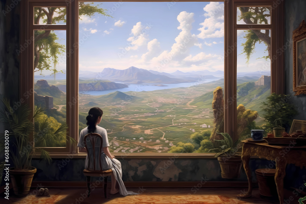 Ineffable Contemplating Vista - Awe-inspiring, with its vastness and beauty. It provokes a sense of wonder and introspection, allowing us to delve into the mysteries of existence (Generative AI)