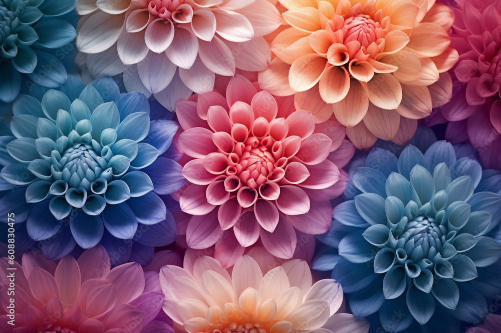 Dahlia Flower Composition. Generative AI Dahlia Flower Composition. Generative AI
