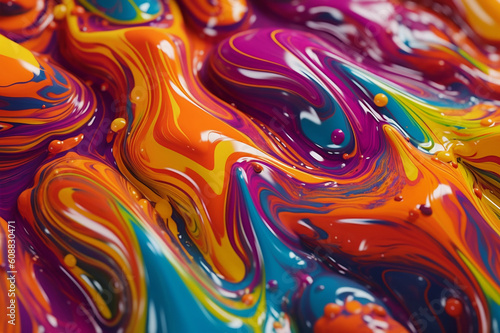 Dynamic Fluidity: Abstract Mixed Dyes Composition. Generative, AI