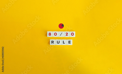 80/20 Rule. Pareto Principle Banner and Concept Image. photo