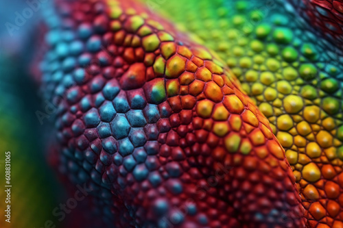 Scales of Nature  Captivating Chameleon Skin in Close-Up Detail. Generative AI