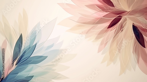 Abstract floral design in pastel colors for prints, landscape or wallpaper AI generative © SK