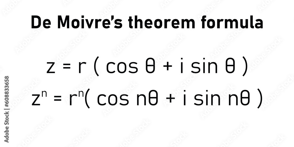 De Moivre's theorem formula in math. Mathematics resources for teachers and students. De Moivre's theorem formula in math. Mathematics resources for teachers and students.