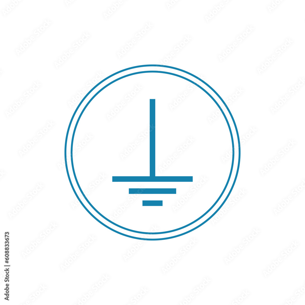 protective earth ground symbol icon in electricity. vector illustration protective earth ground symbol icon in electricity. vector illustration