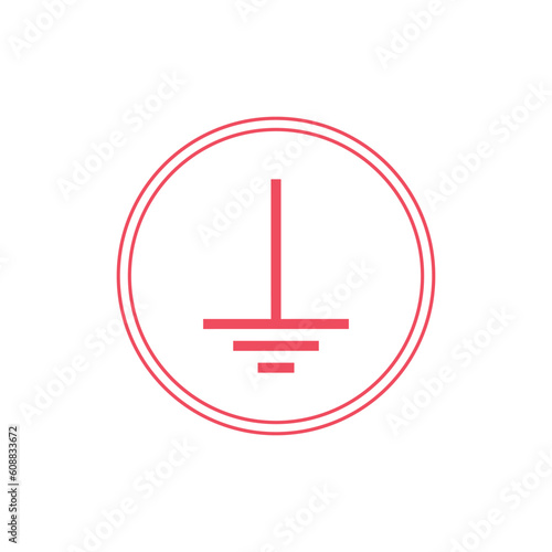 protective earth ground symbol icon in electricity. vector illustration