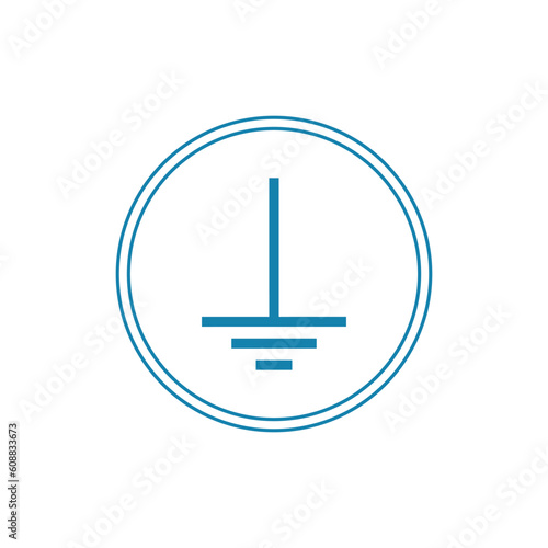 protective earth ground symbol icon in electricity. vector illustration