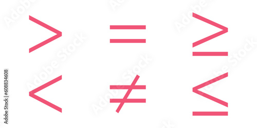 Less than greater than and equal symbol in mathematics. inequality symbols. Mathematics resources for teachers and students.