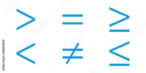 Less than greater than and equal symbol in mathematics. inequality symbols. Mathematics resources for teachers and students.