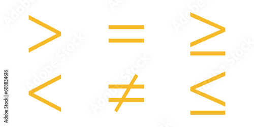 Less than greater than and equal symbol in mathematics. inequality symbols. Mathematics resources for teachers and students.