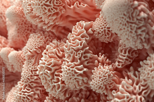 Underwater Harmony: Vibrant Pink Coral Texture in the Ocean. Generative AI