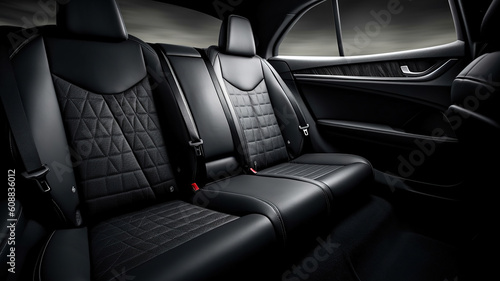 back black leather seat of the car isolated. Generative Ai © Putra